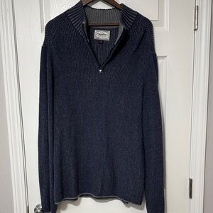 Men's Flag & Anthem Navy Sweater with Quarter-Zip